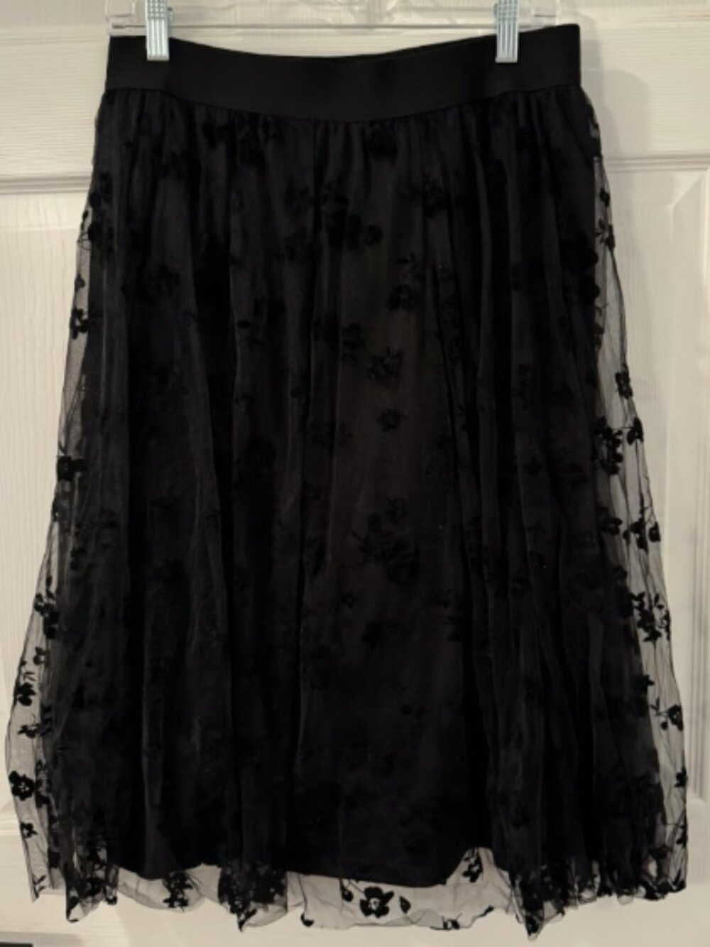 Vintage Lace Burnout Midi Skirt Women's Size L